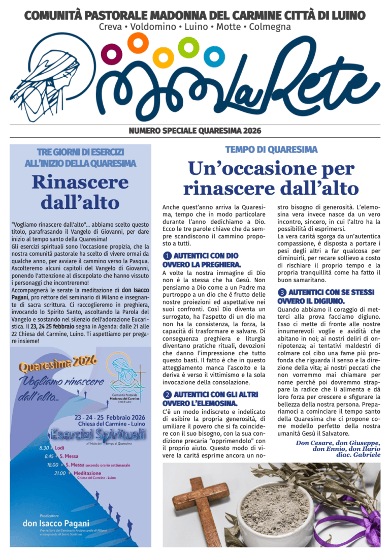 La Rete – Speciale Quaresima 2026 – Comunità Pastorale "Madonna del ...